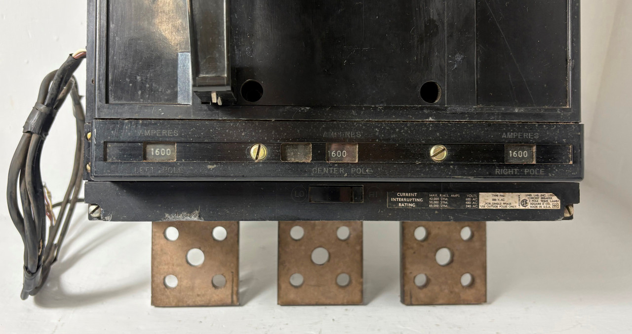 Square D PAF361600 2000A Type PAL Circuit Breaker w/ 1600 Amp Trip 480/600V 3P (EM5678-1)