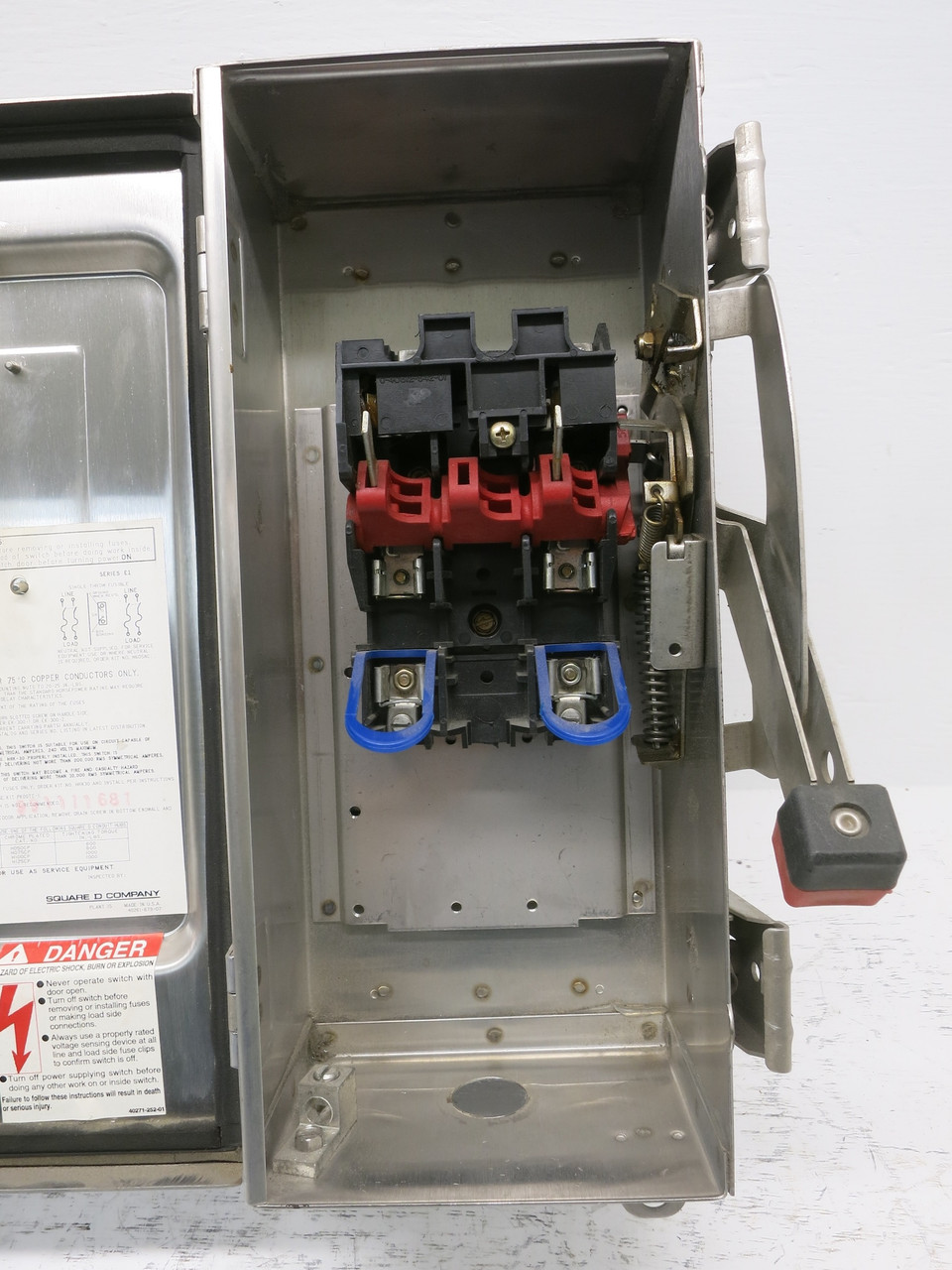 Square D H221DS 30A 240V Safety Switch Disconnect 30 Amp H221-DS Stainless 4X E1 (DW7603-1)