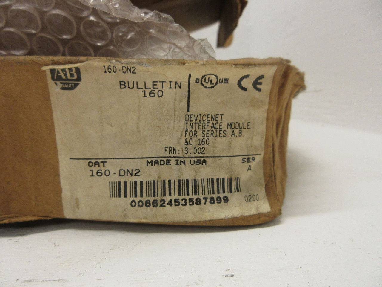NEW Allen Bradley 160-DN2 DeviceNet Communication Interface Module 3.002 FRN NIB (AH0772-1)