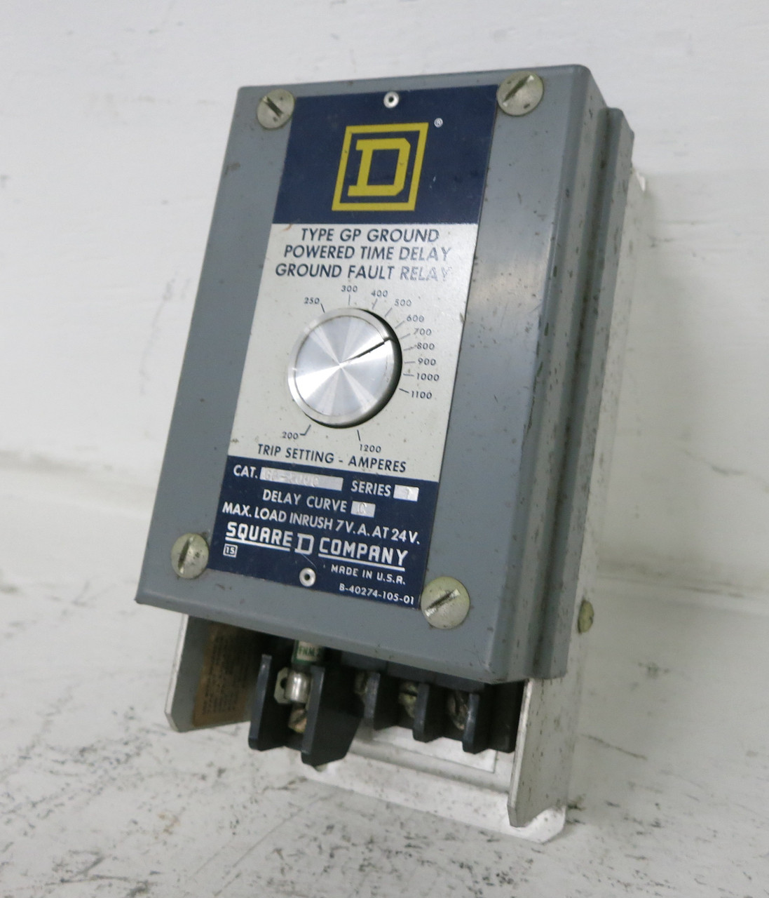 Image of Square D GP-200C Ground Fault Relay Ser 1 GP Ground Time Delay Curve C 200-1200A