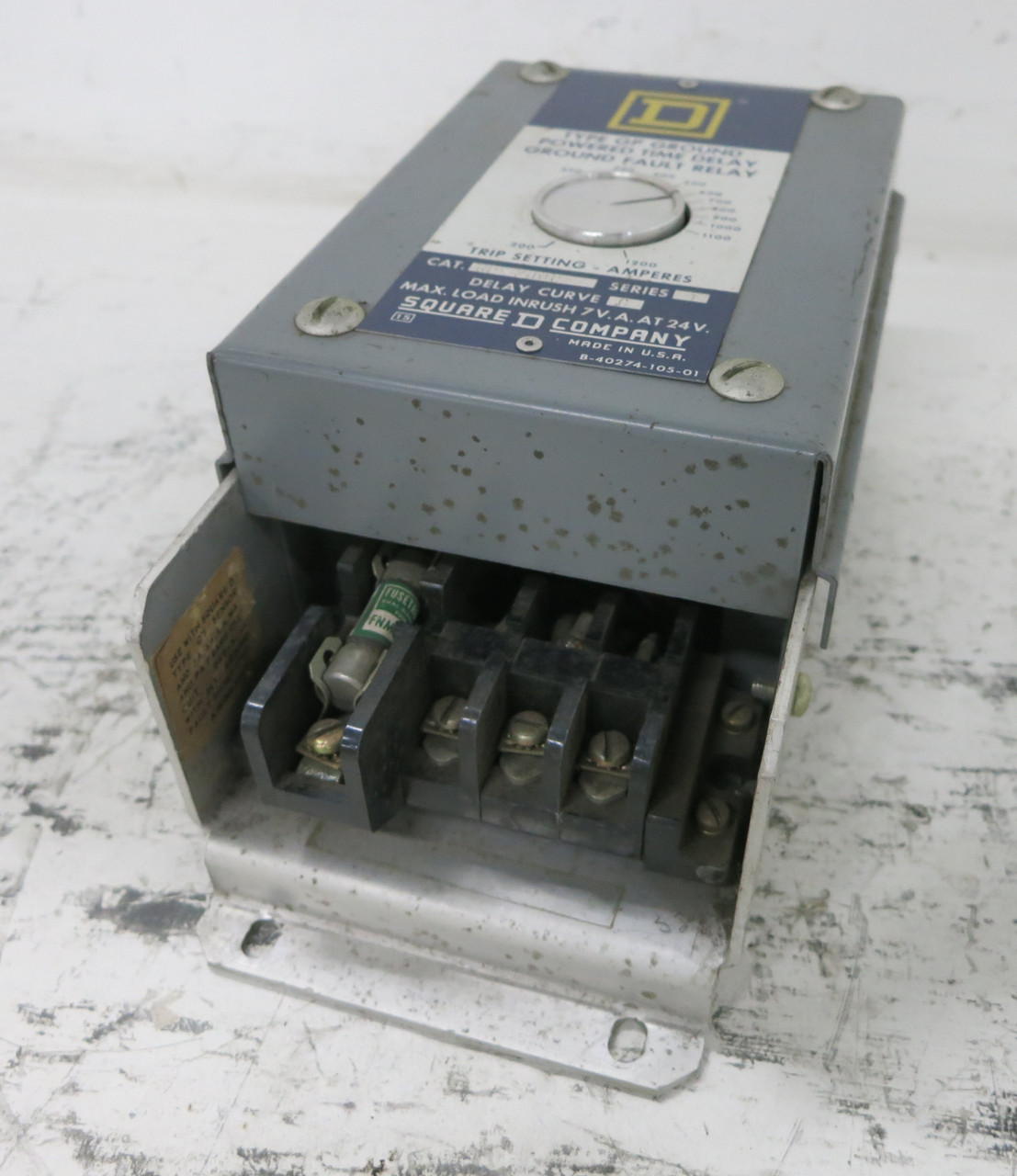 Square D GP-200C Ground Fault Relay Ser 1 GP Ground Time Delay Curve C 200-1200A (DW7623-1)