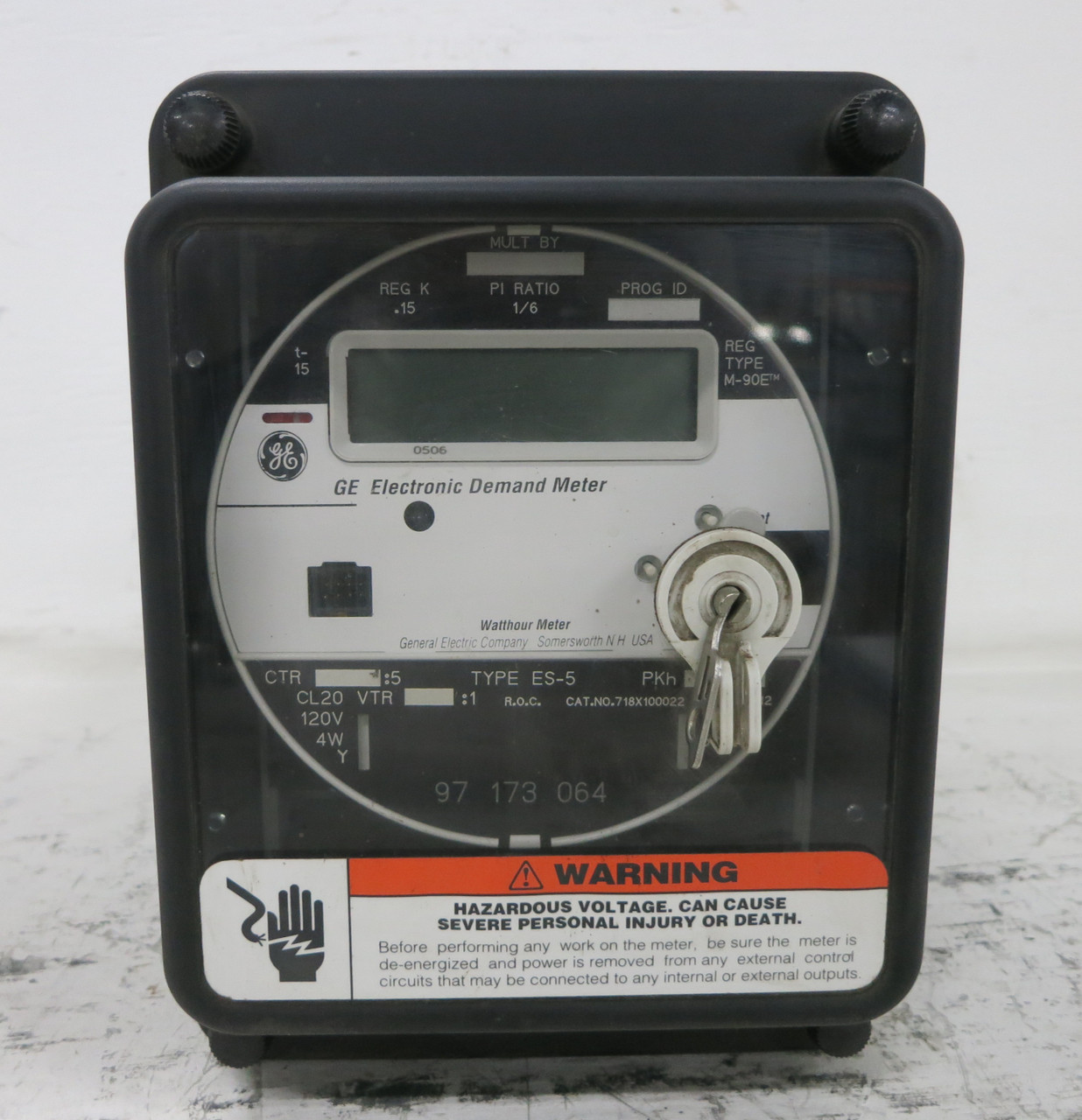 GE Type ES-5 718X100022 Electronic Demand Meter Watthour Meter 120V 4W ES5 (DW7626-1)