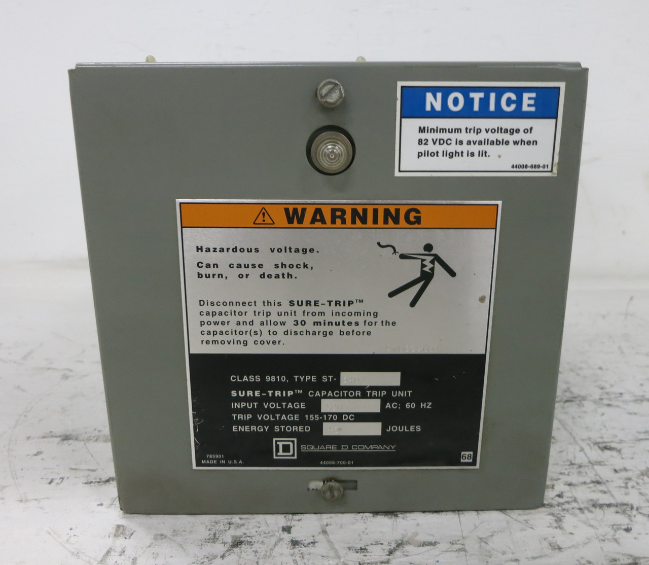 Square D Class 9810 Type ST-540 Sure-Trip Capacitor Trip Unit 9810-ST-540 (DW7640-1)