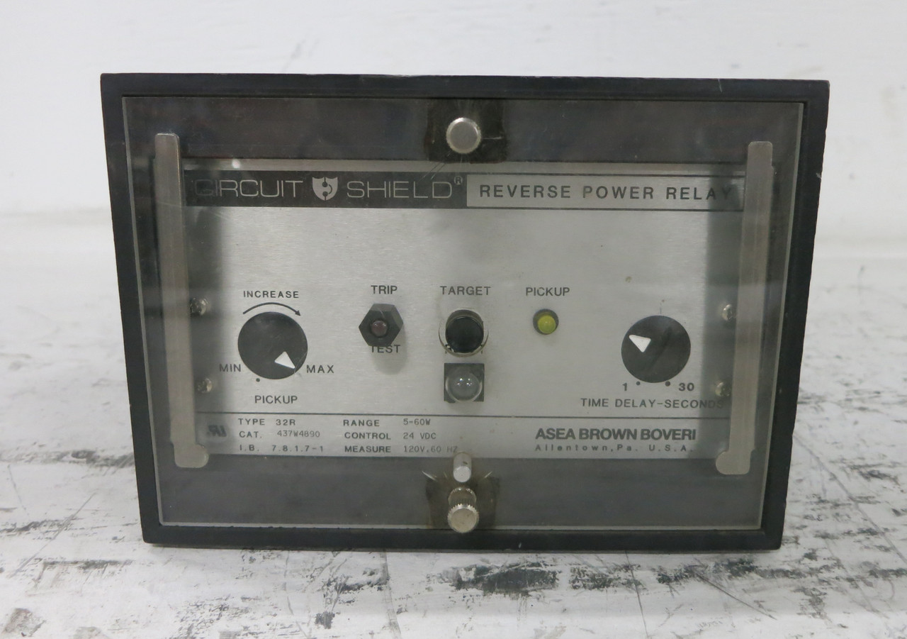 ABB 437W4890 Type 32R Circuit Shield Reverse Power Relay 5-60W 120V 24VDC (DW7639-1)