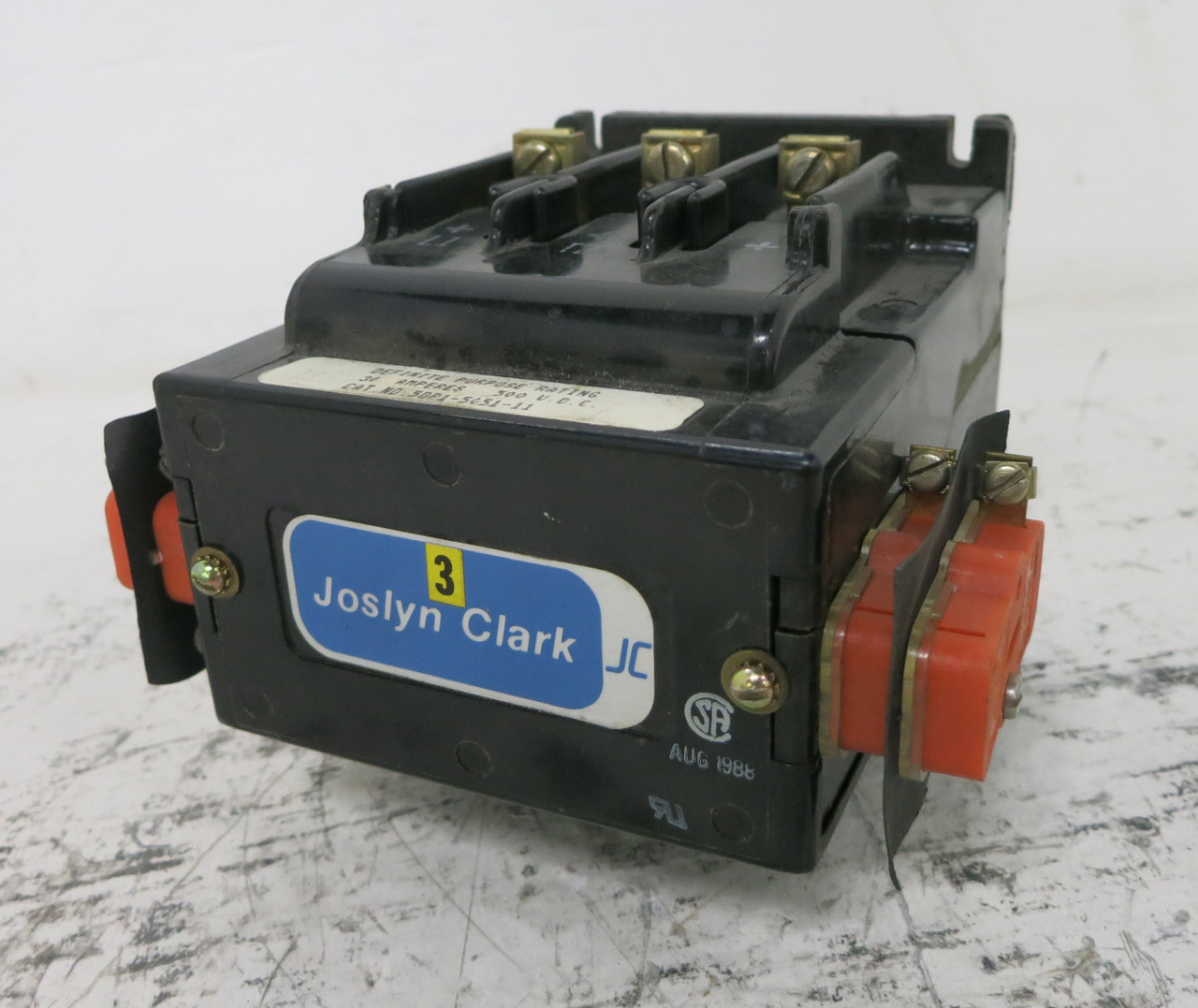 Joslyn Clark 5DP1-5051-11 30A 500VDC Definite Purpose Contactor 120V Coil 30 Amp (DW7632-2)