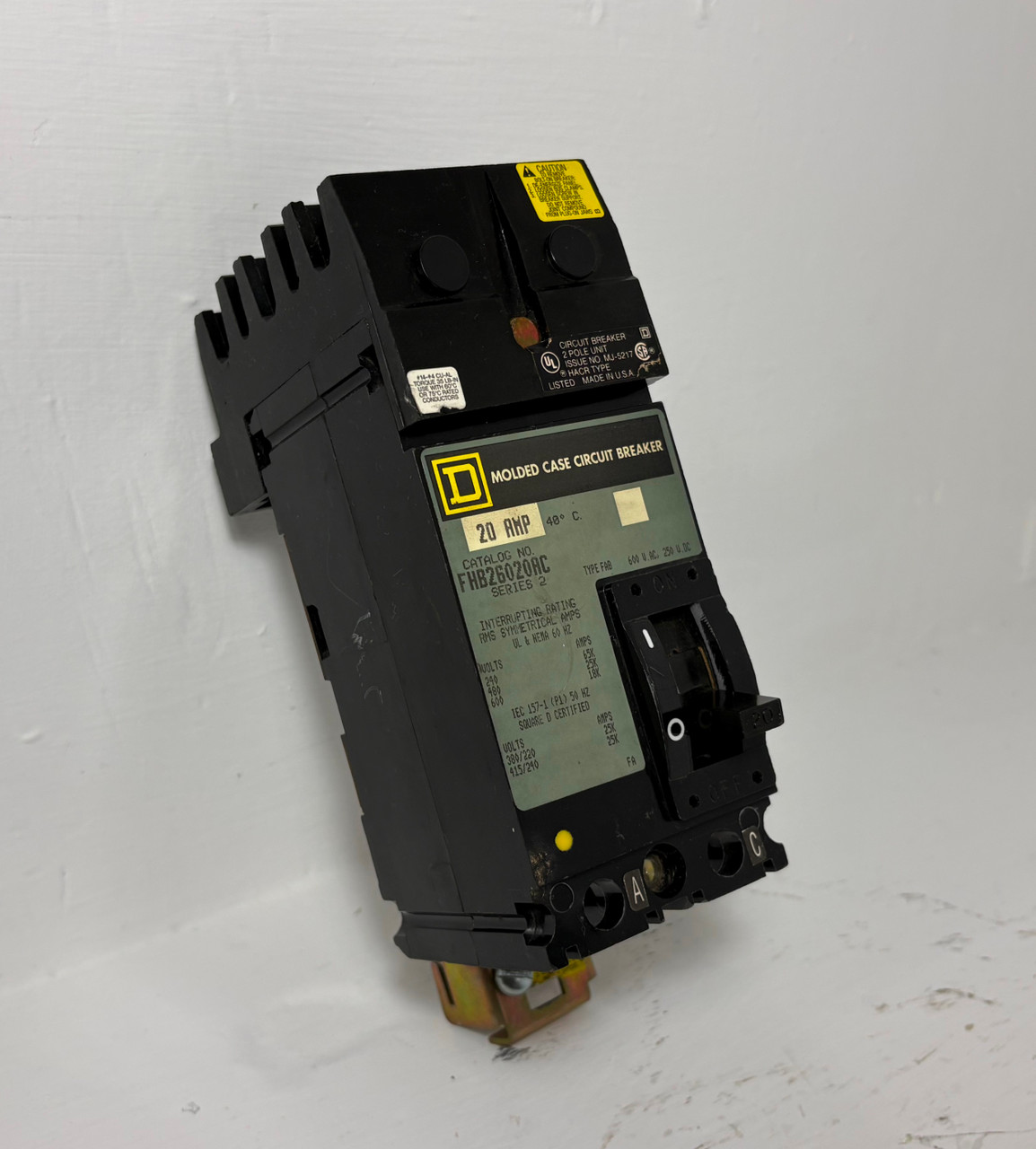 Image of Square D I-Line FHB26020AC 20A 2P Circuit Breaker Type FAB 600V 20 Amp 2 Pole