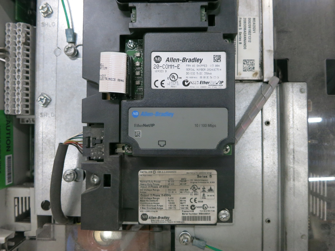 Allen Bradley 20BD096A0ANNAND0 75 HP PowerFlex 700 480V AC VS Drive 96A Ser B (DW7642-1)