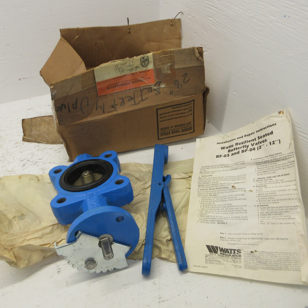 NEW Watts Regulator 2-12" BF 03-121-25 Butterfly Valve Resilient Seated 200WOG (AH0784-1)