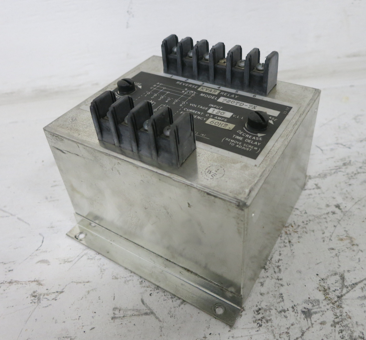 Wilmar 720TD-7X Reverse KVAR Relay 120V 700 Series Time Delay 720TD7X TE Tyco (DW7644-3)