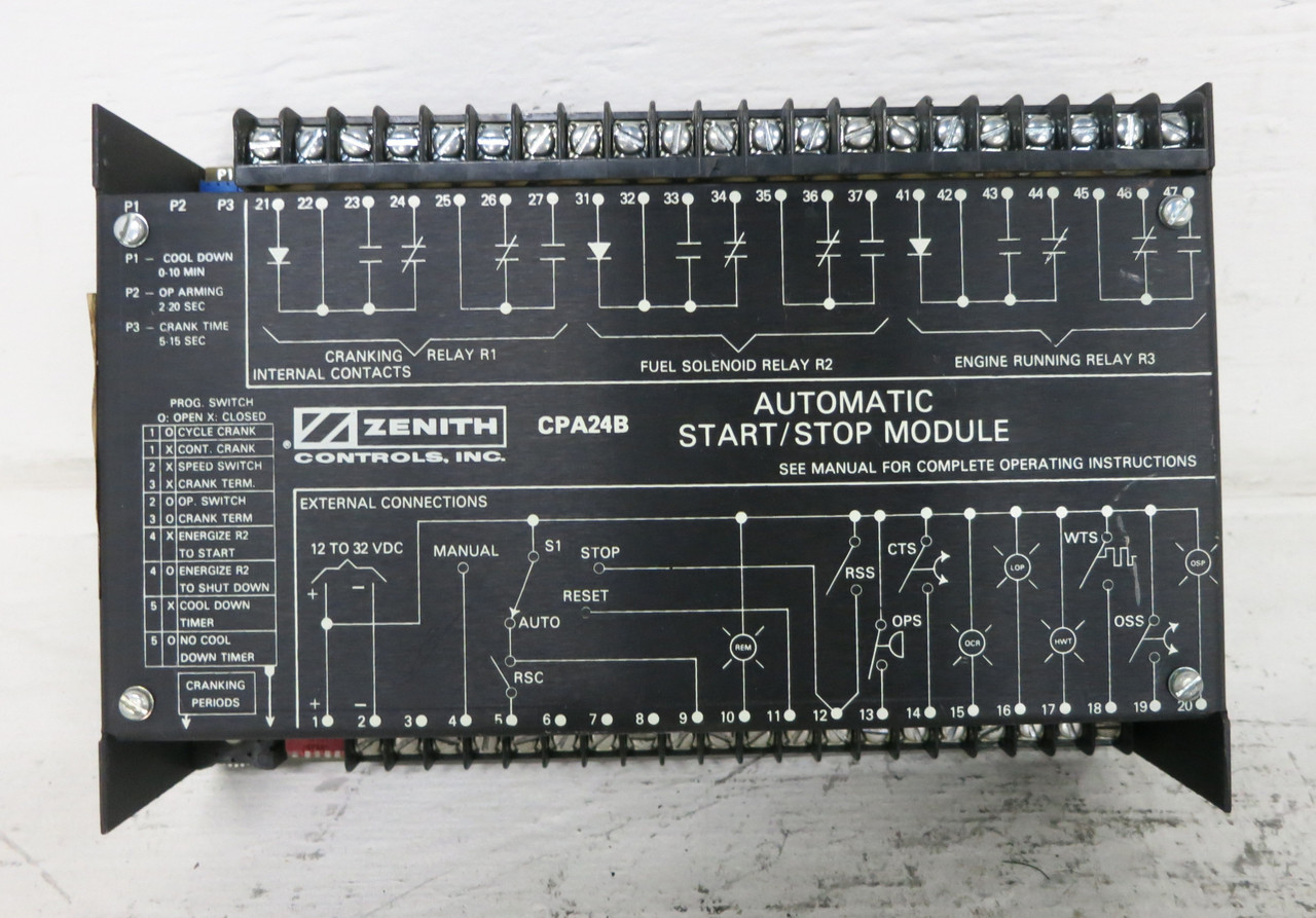 Zenith CPA24B Automatic Start / Stop Module Relay for Transfer Switch CPA-24B (DW7643-3)