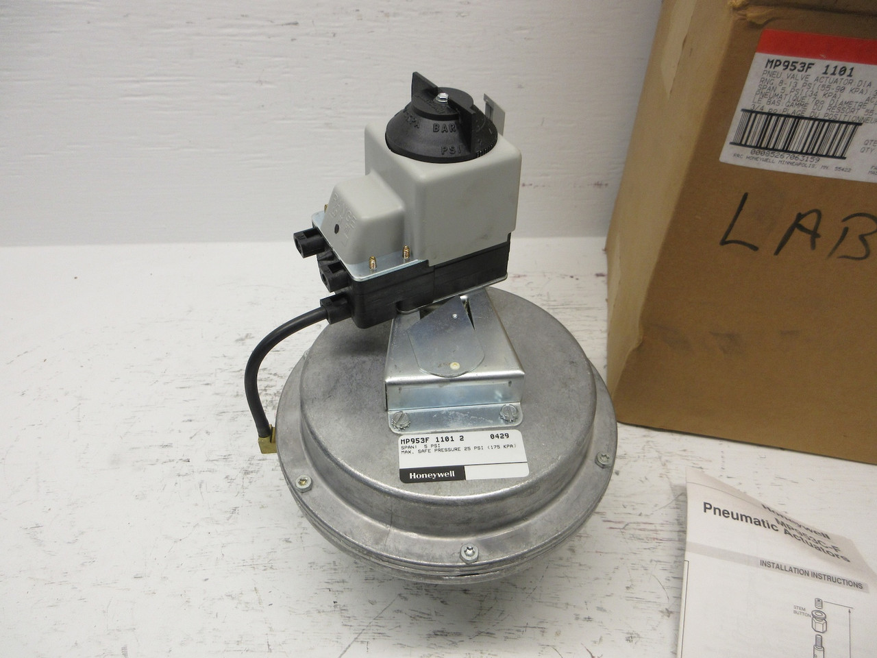 NEW Honeywell MP953F 1101 Pneumatic Valve Actuator Span: 5PSI Max 25PSI (175KPA) (AH0790-1)