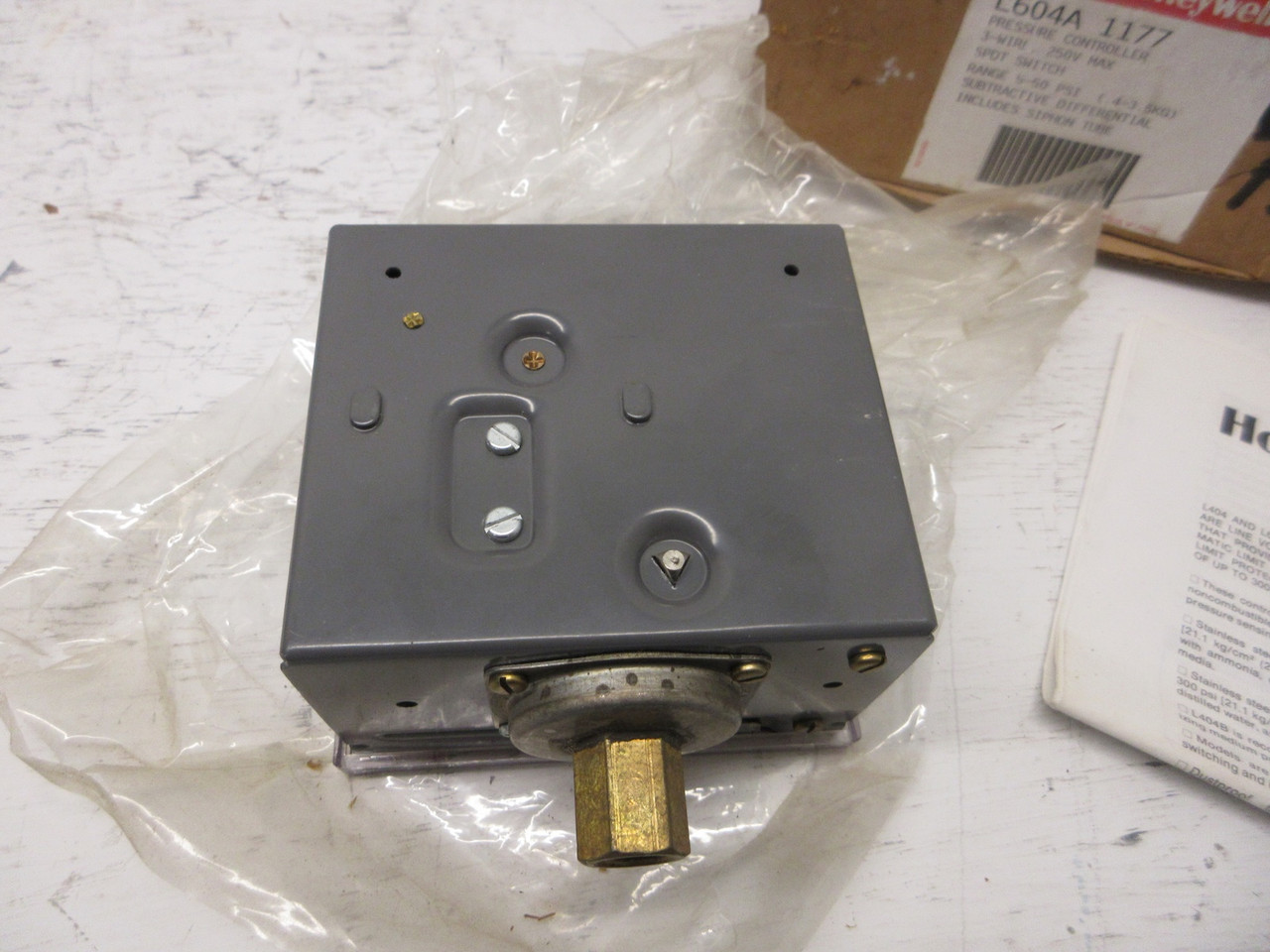 NEW Honeywell L604A 1177 Pressure Controller 3W 250V Max SPDT Switch 5-50 PSI (AH0791-2)