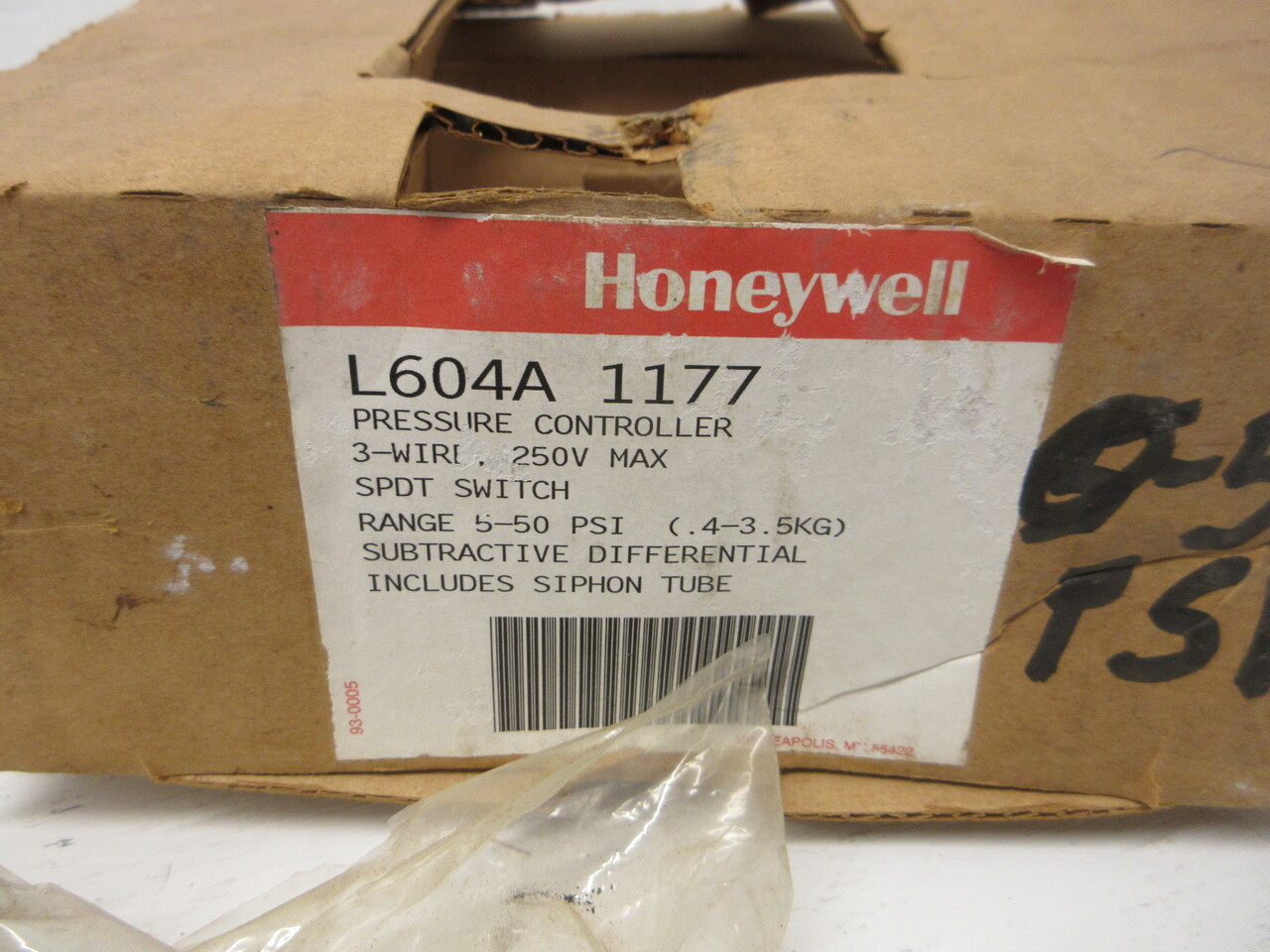 NEW Honeywell L604A 1177 Pressure Controller 3W 250V Max SPDT Switch 5-50 PSI (AH0791-2)