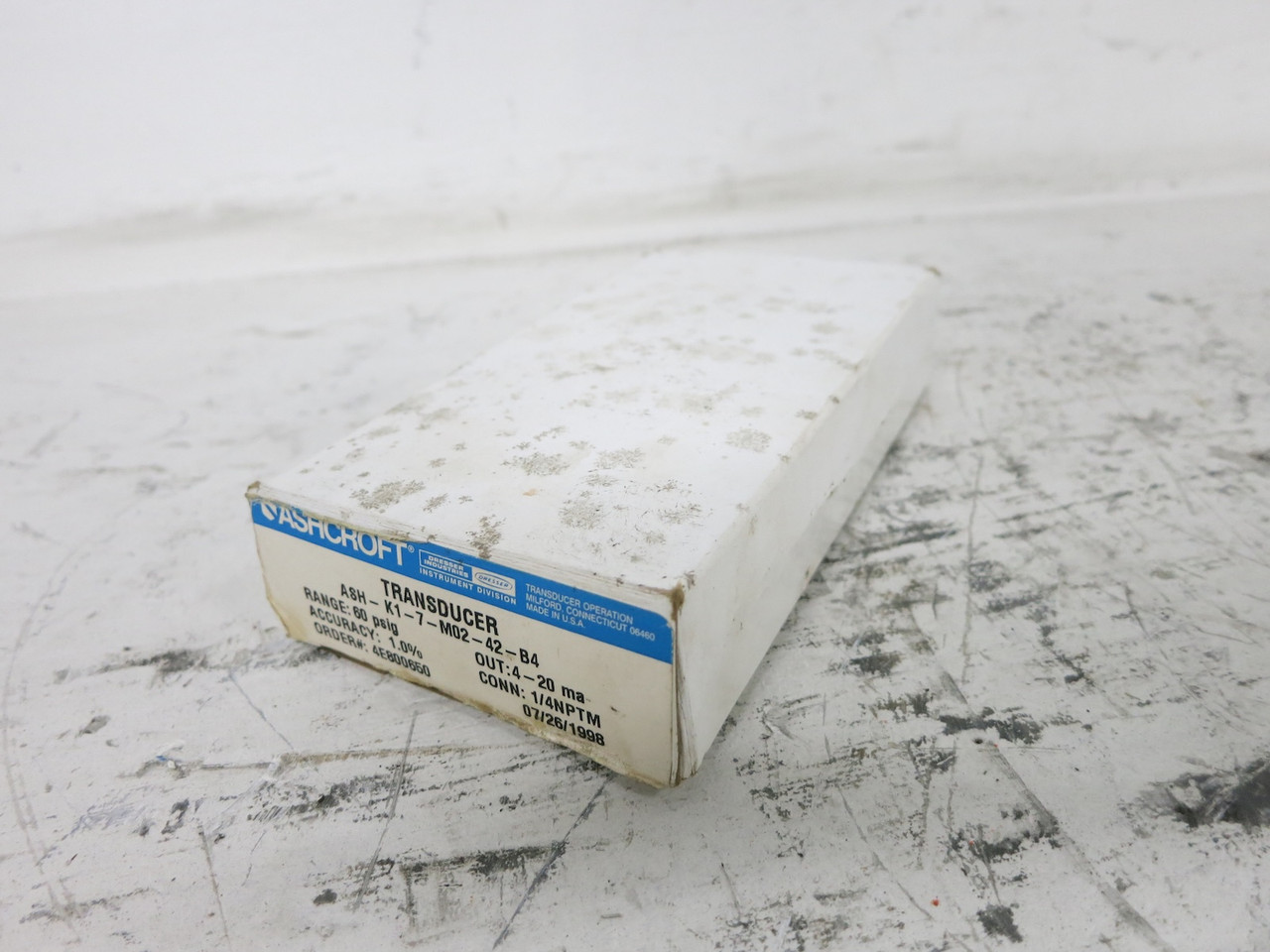 NEW Ashcroft K17M0242B460# Transducer 60 PSIG 4-20 ma 1.0% 1/4 NPTM Dresser (DW7651-2)
