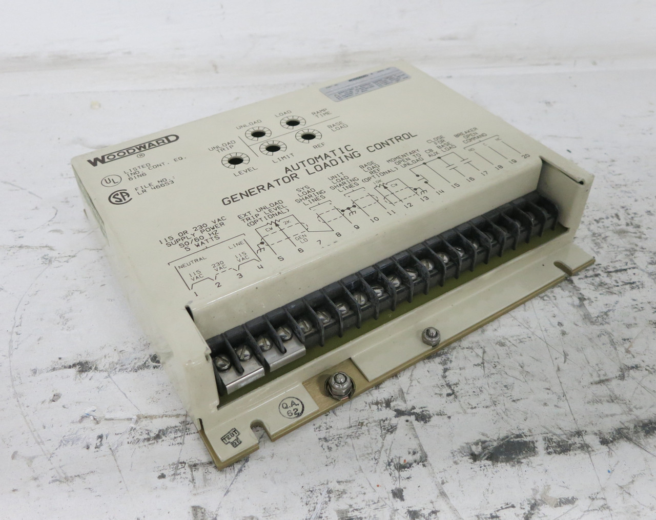 Woodward 9905-096 Rev J Automatic Generator Loading Control 9905096 115/230 VAC (DW7648-2)