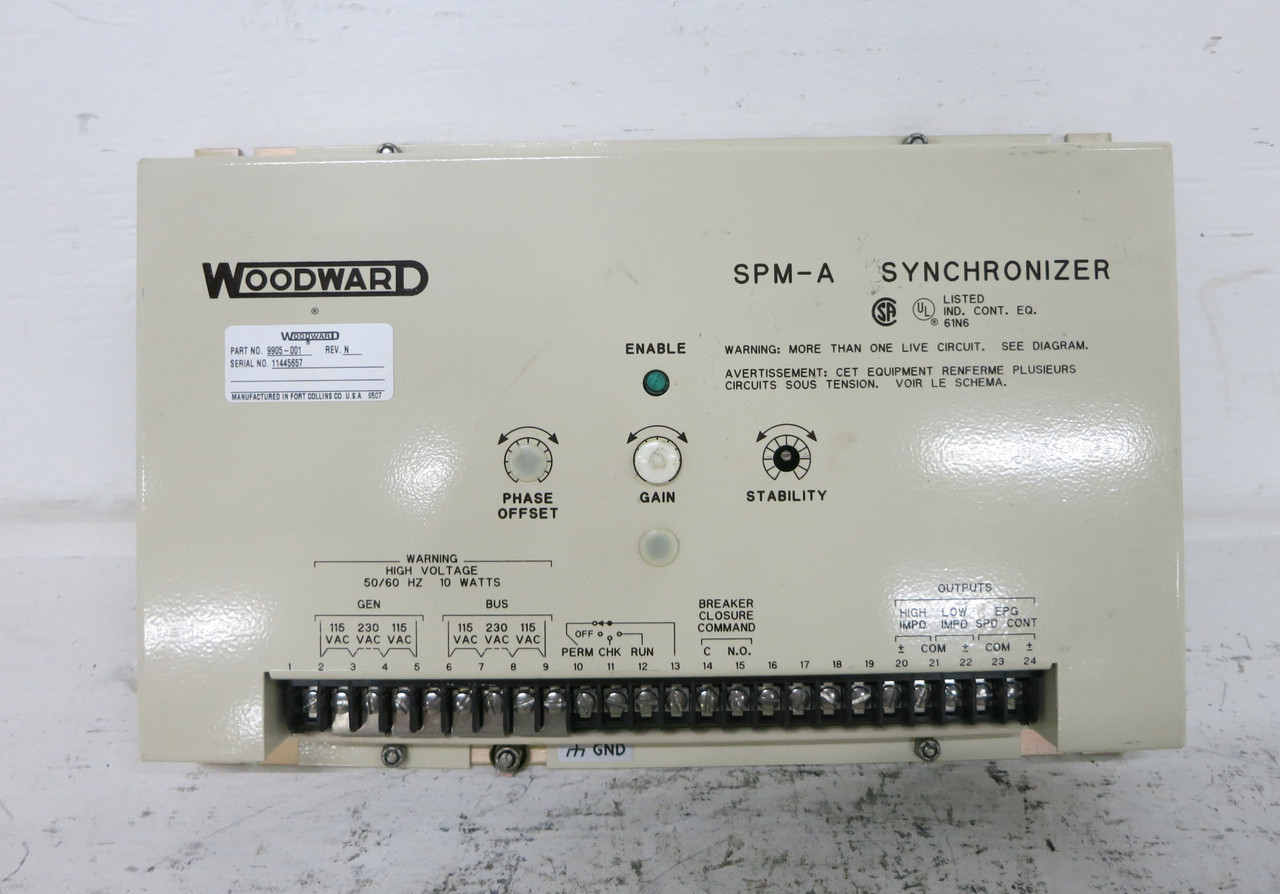 Woodward 9905-001 Rev N SPM-A Synchronizer 9905001 SPMA Speed Phase Matching (DW7647-1)