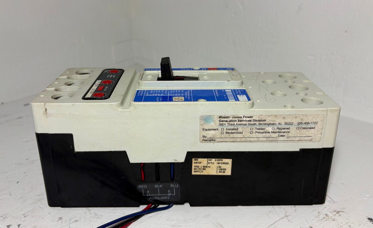 Cutler-Hammer JDC3250F 250A Circuit Breaker Glossy Blue 225 Amp Trip Aux JDC3225 (EM5689-1)