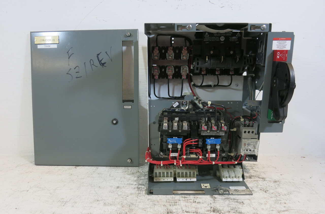 Allen Bradley 2100 Centerline Size 1 Reversing 30A Fusible 18" MCC Bucket 30 Amp (BJ1056-1)