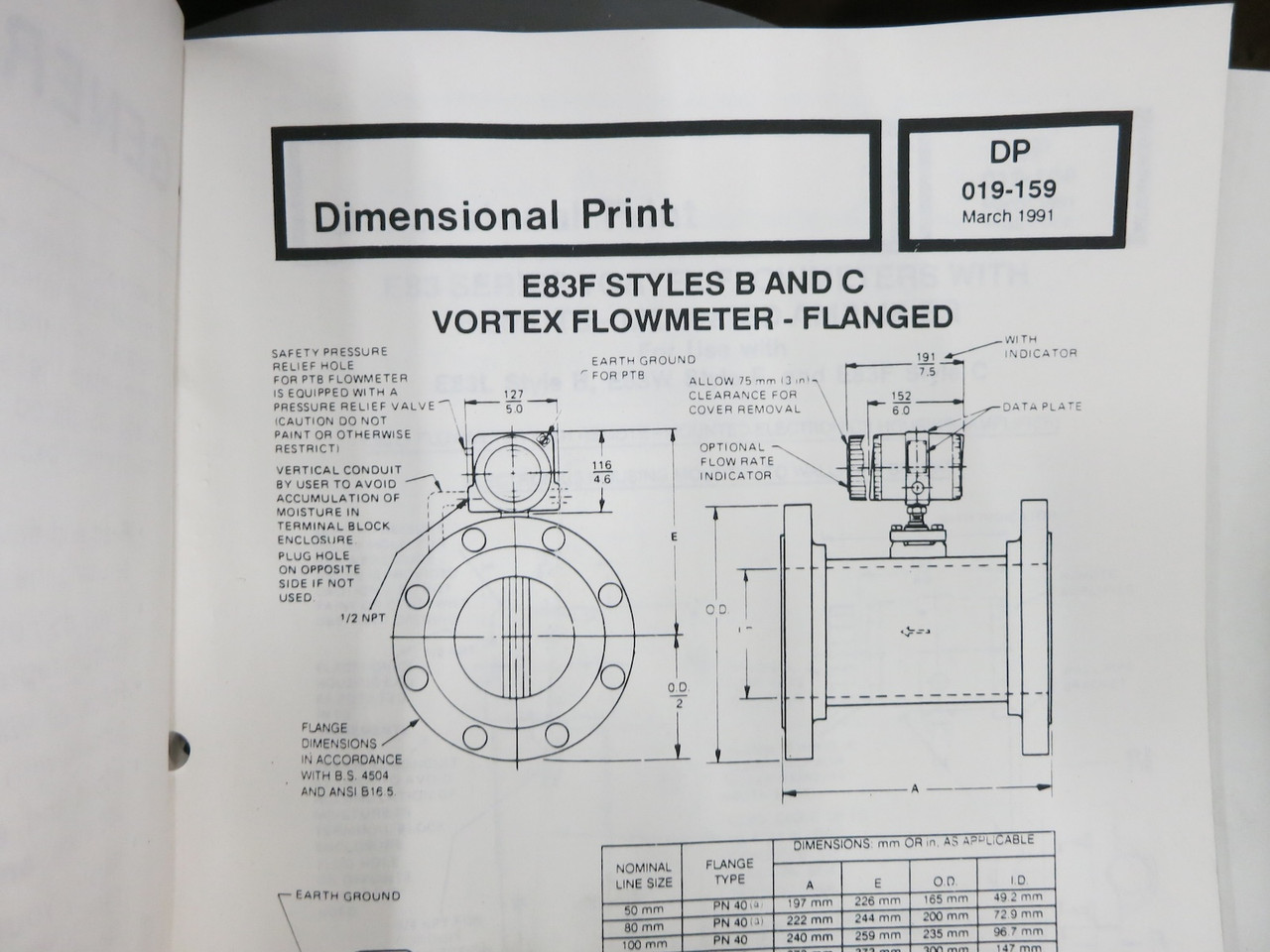 NEW Foxboro E83F-08S1KSIR-AJ Vortex Flowmeter Transmitter 8" Flow Meter 83F (DW7670-1)