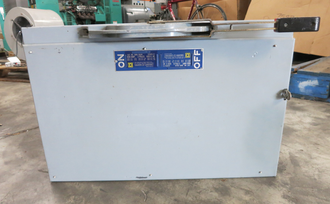 Square D QMB-366W 600A 600V Fusible Panelboard Switch QMB366W Fused 600 Amp E1 (DW7674-3)