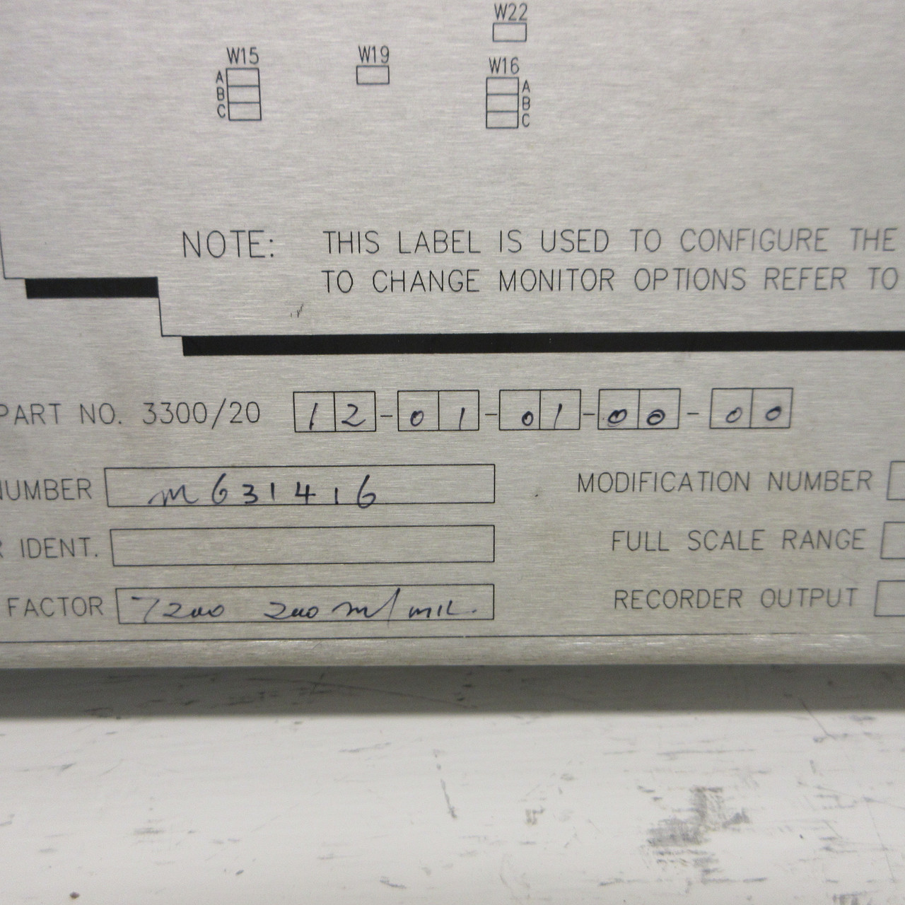 Bently Nevada Dual Thrust Monitor 3300/20-12-01-01-00-00 PLC PWA 79482-01 330020 (AH0807-1)