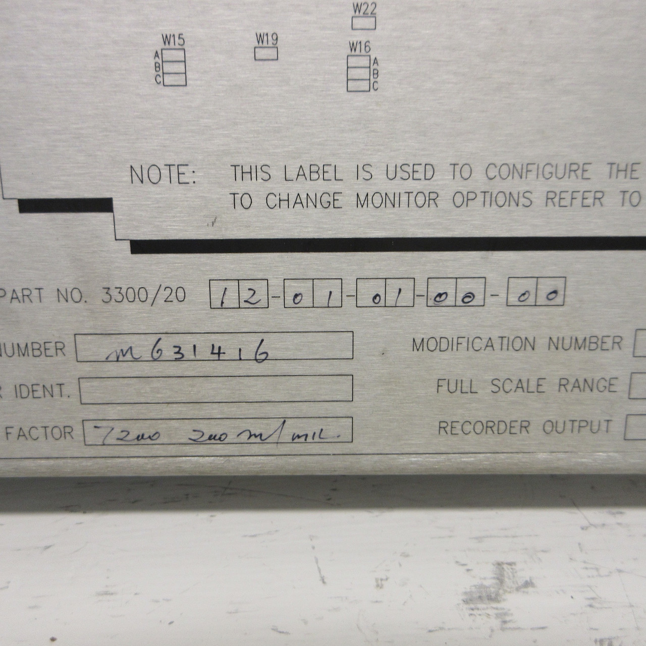 Bently Nevada Dual Thrust Monitor 3300/20-12-01-01-00-00 PLC PWA 79482-01 330020 (AH0807-1)