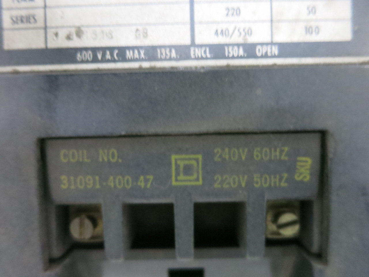 Square D 8502SFO2-Y30 Size 4 Motor Contactor 240V Coil 8502SFO-2 8502SF02 (DW7684-1)