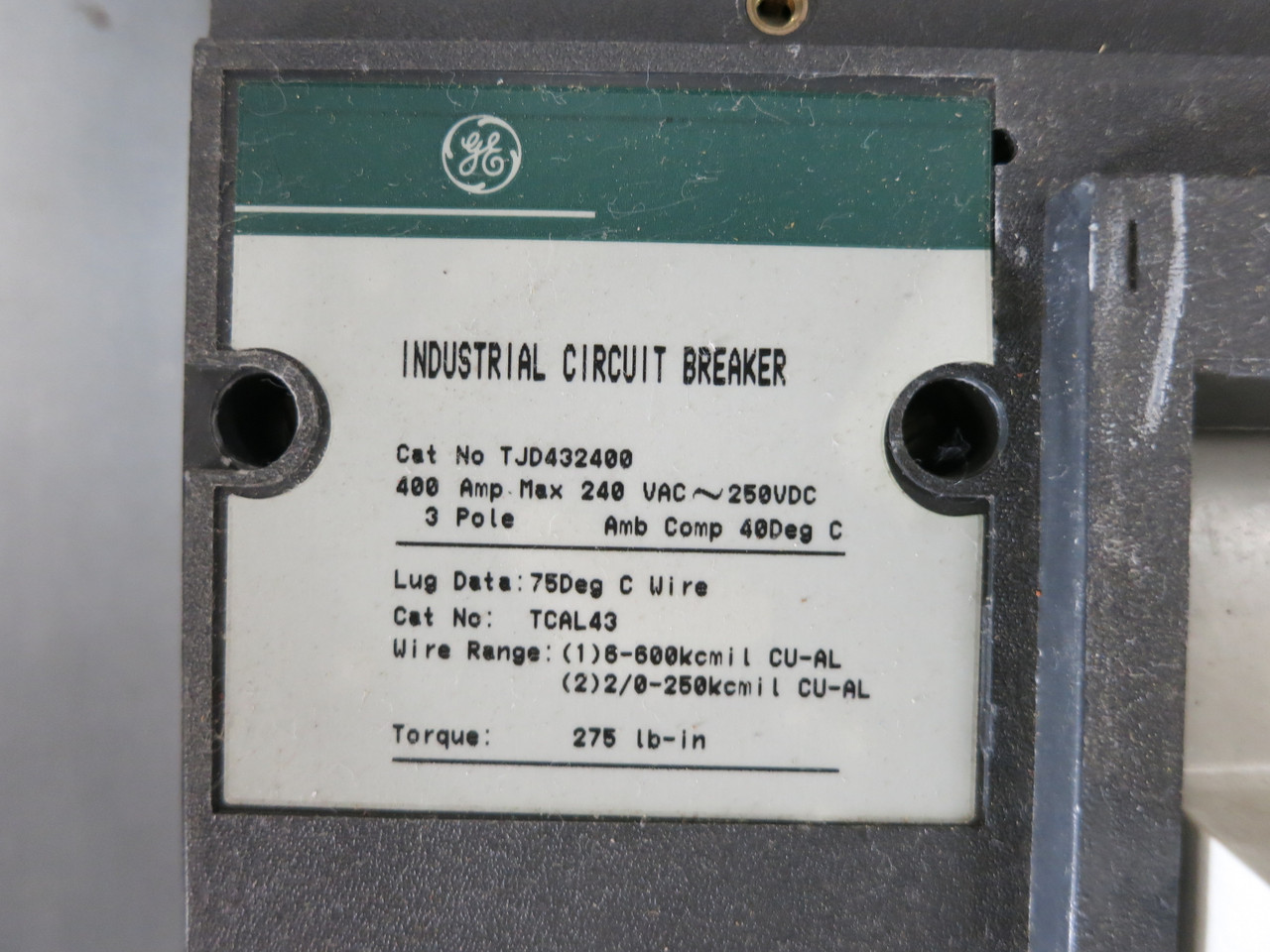 NEW GE 400A Main Breaker Panel Board 208Y/120 A Series II 3P4W 400 Amp TJD432400 (DW7688-1)