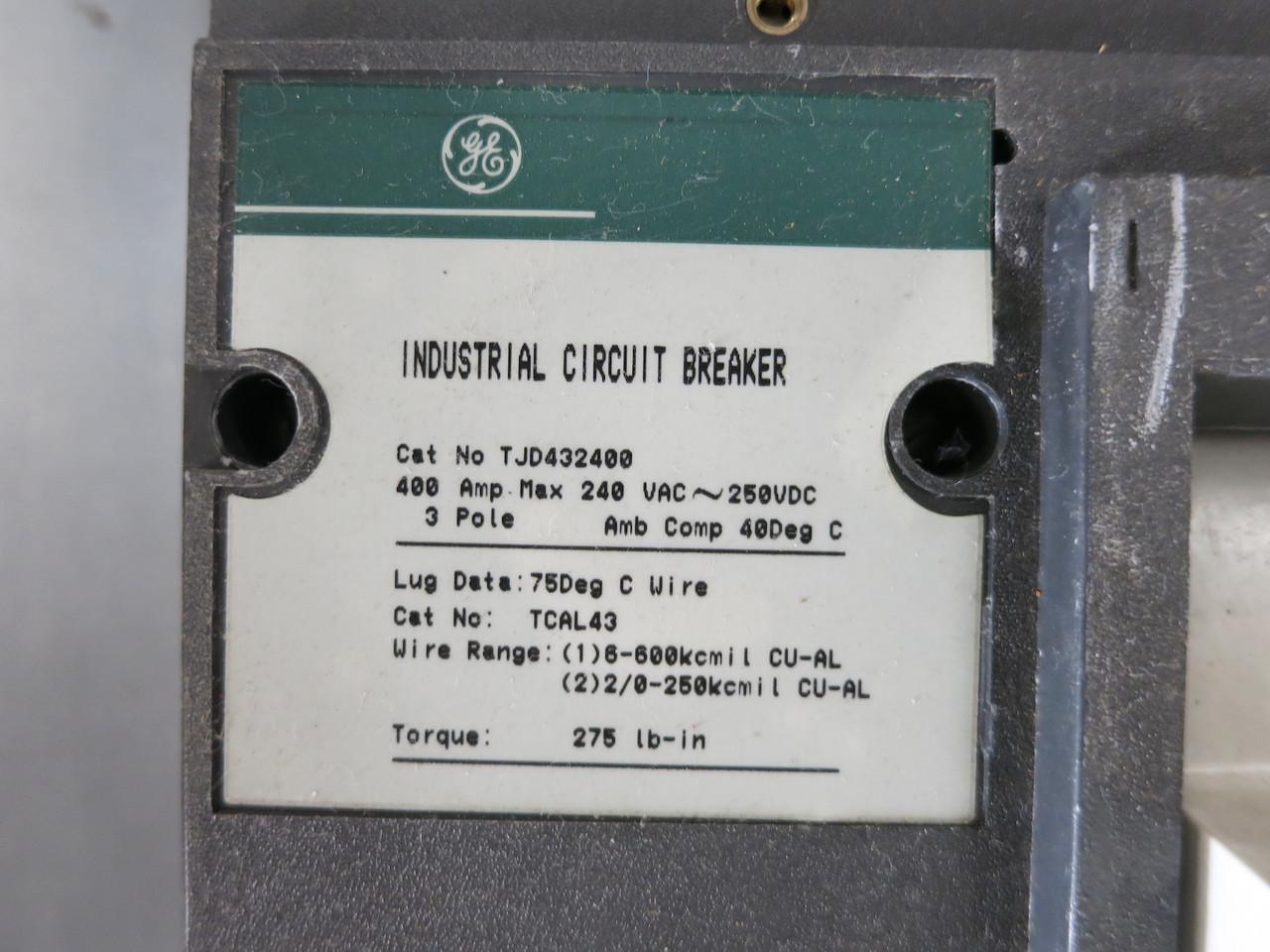 NEW GE 400A Main Breaker Panel Board 208Y/120 A Series II 3P4W 400 Amp TJD432400 (DW7688-1)