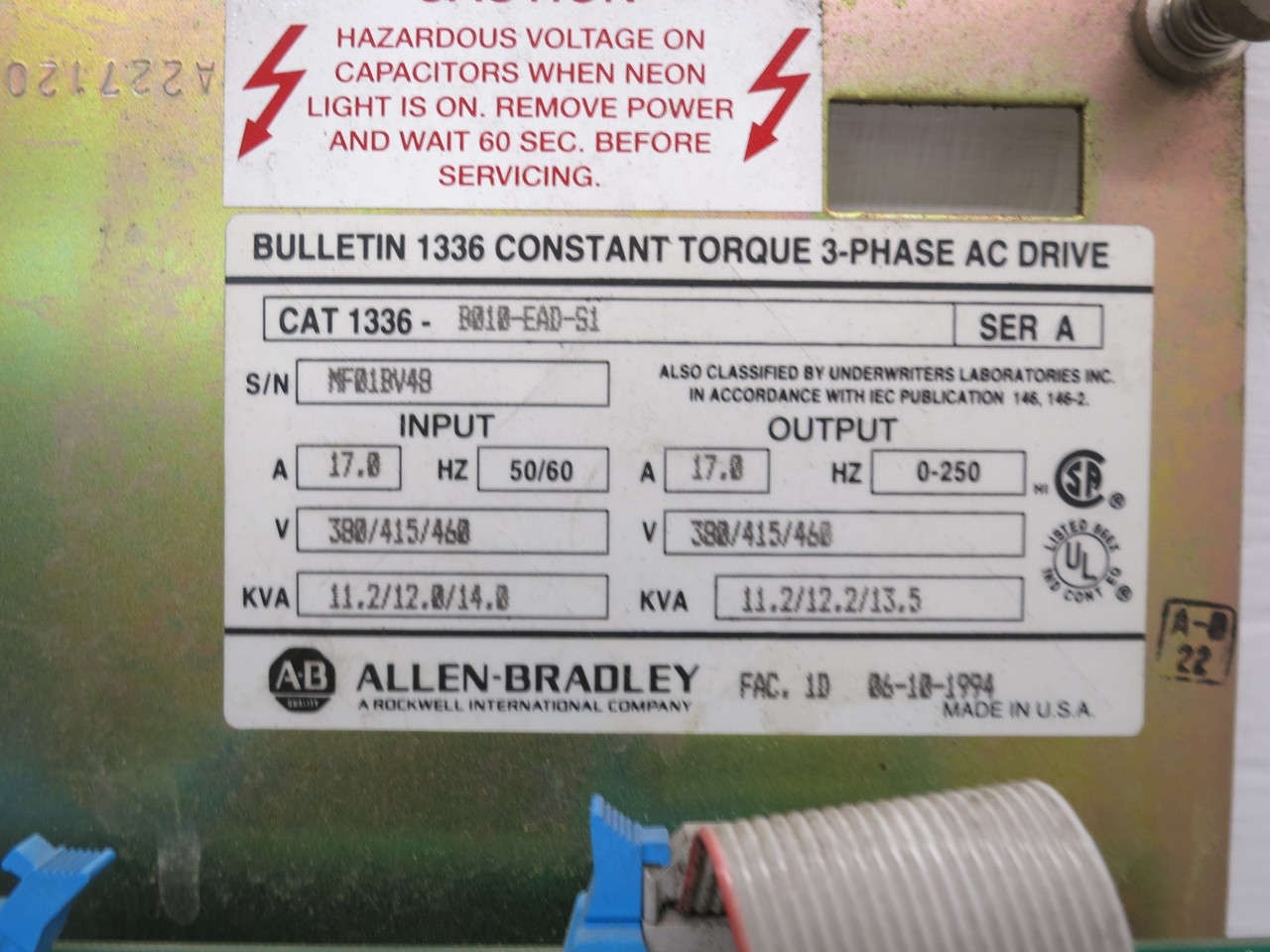 Allen Bradley 1336-B010-EAD-S1 AC VS Drive Control Display Board Assembly 148363 (DW7691-1)