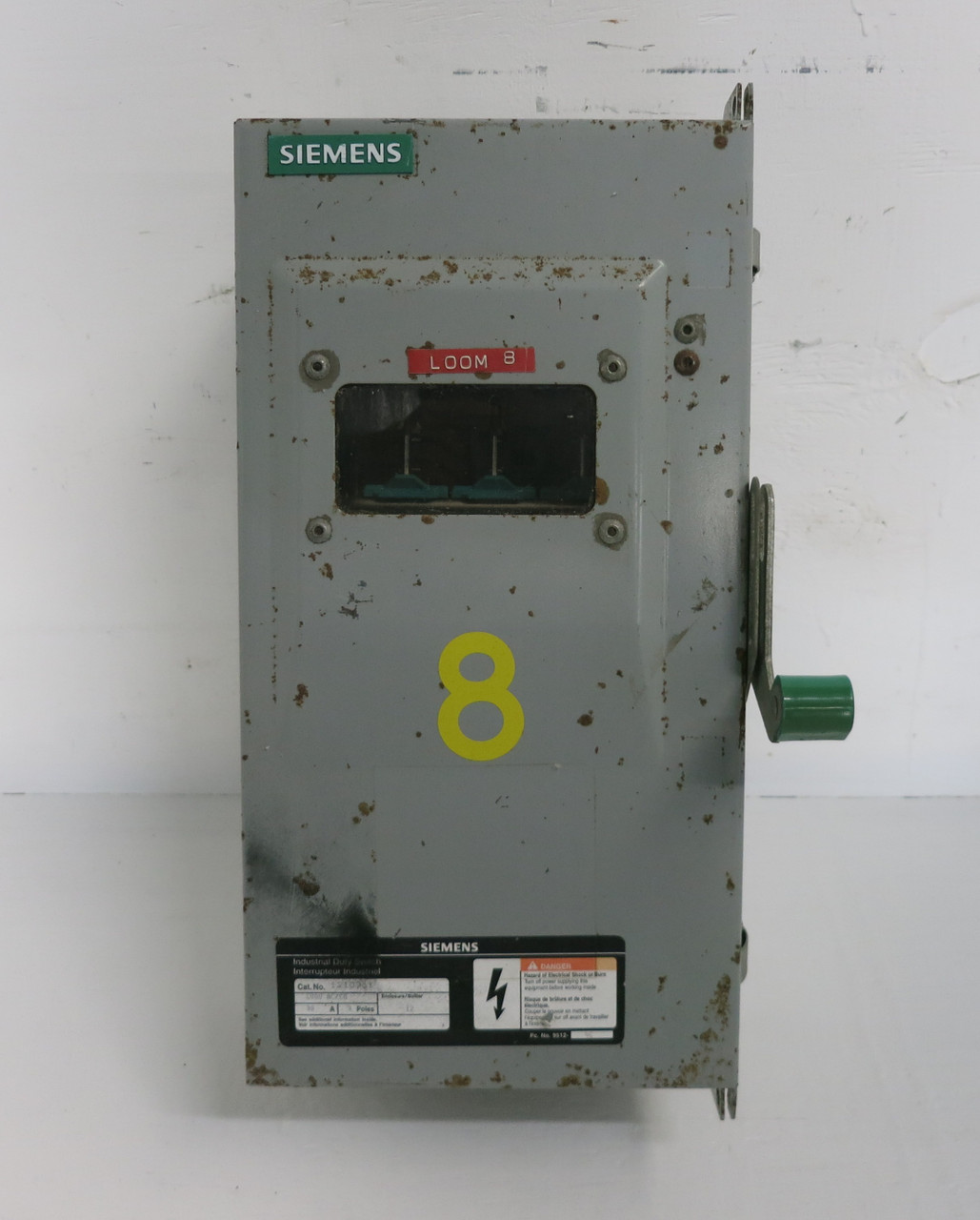 Siemens 12ID361 30A 600V Fusible Disconnect Switch Window 30 Amp 121D361 Type 12 (DW7700-6)