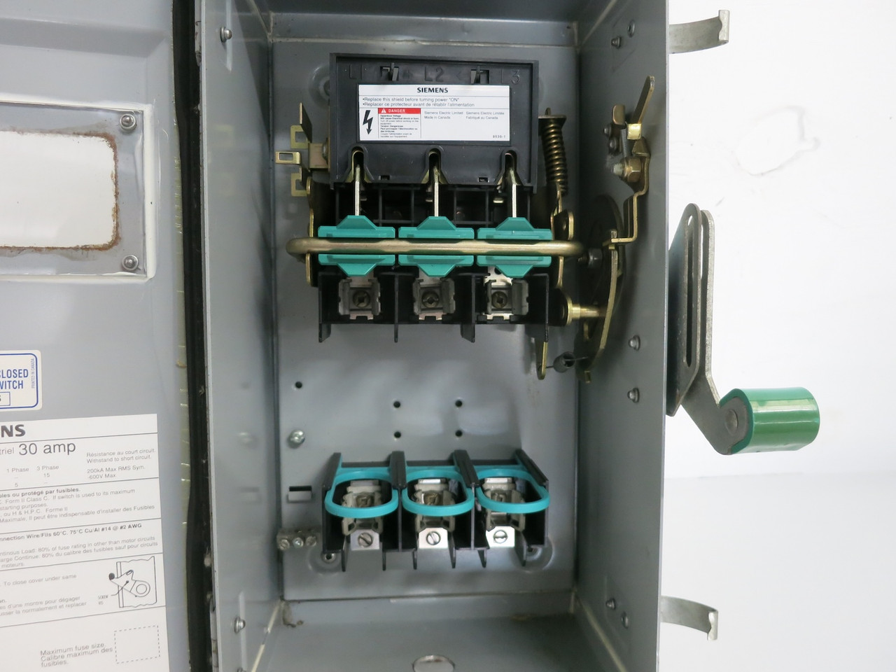 Siemens 12ID361 30A 600V Fusible Disconnect Switch Window 30 Amp 121D361 Type 12 (DW7700-6)