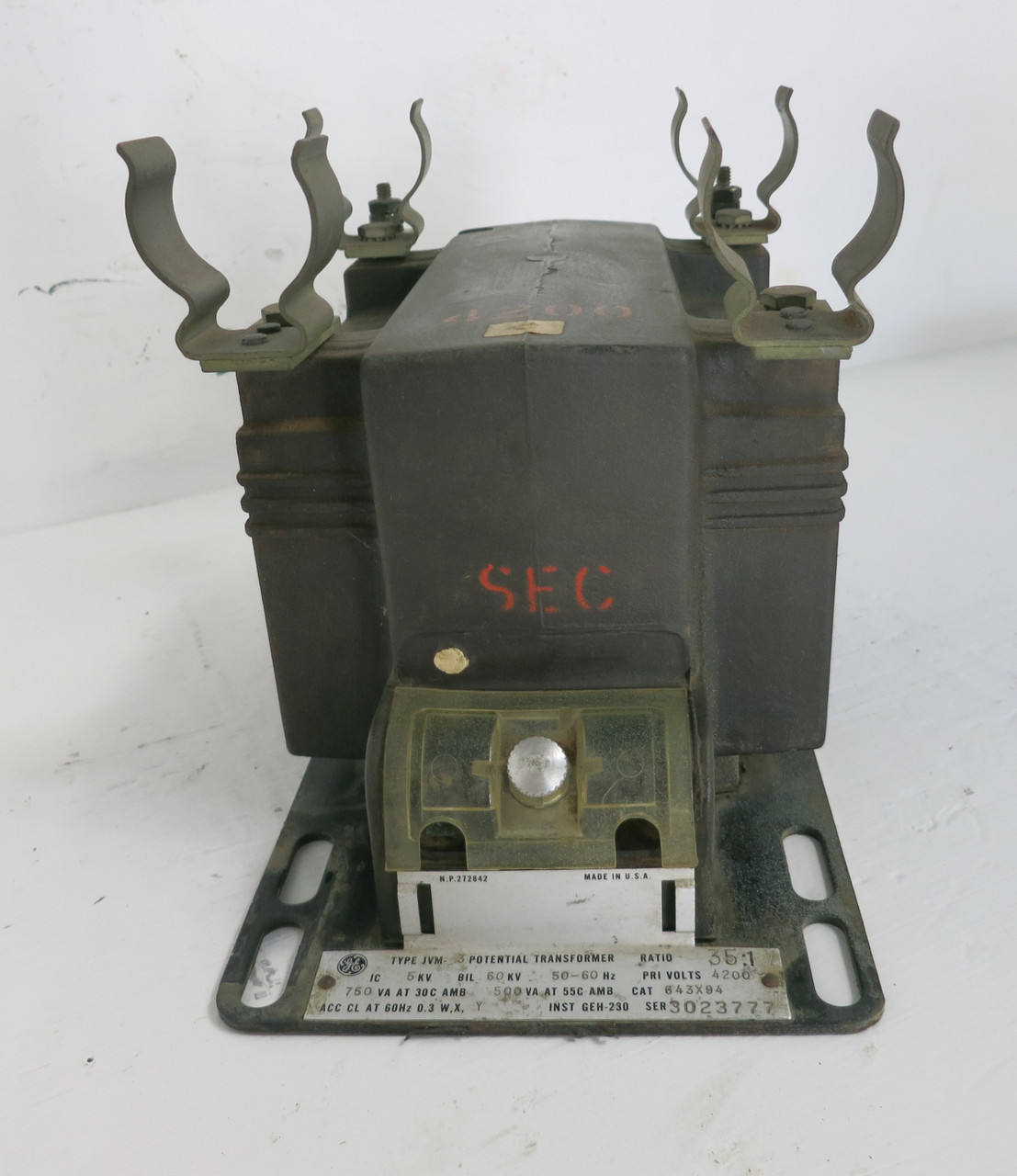 GE 643X94 JVM-3 Potential Transformer Ratio 35:1 4200V JVM3 PT (DW7708-4)