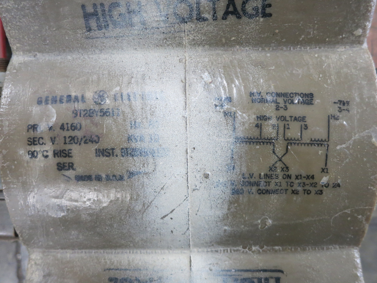 GE 9T28Y5611 10 kVA 4160 - 120/240 V Control Power Transformer 1PH CT 4160V (DW7709-2)