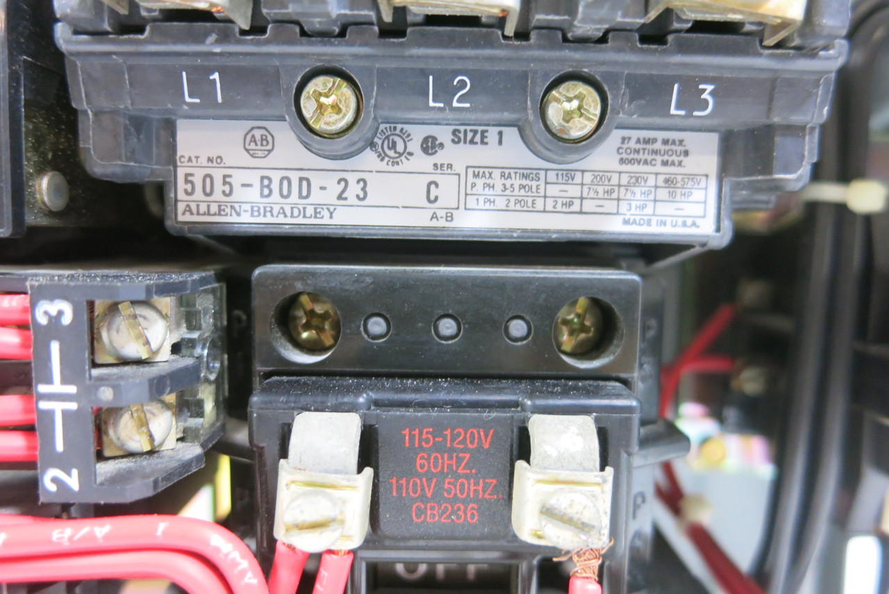 Allen Bradley 2100 Centerline Size 1 Reversing 3A Breaker 18" MCC Bucket 3 Amp (BJ1060-1)