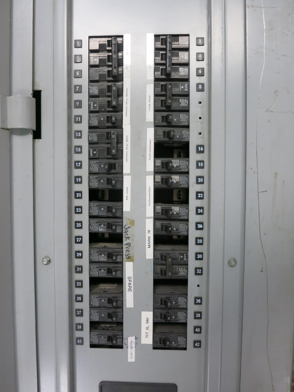Siemens P1E42ML400ATS 400A 480Y/277 Breaker Panel Board 3P4W MLO 400 Amp P1 480V (DW7712-1)