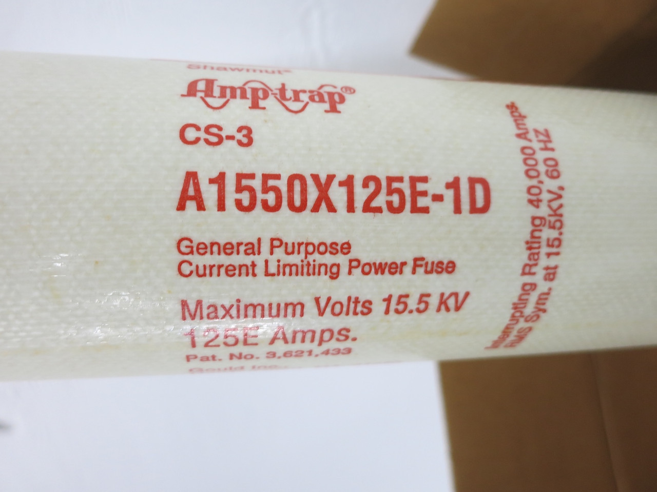 NEW Gould Shawmut A1550X125E-1D Amp-Trap 125E Amp Power Fuse 15.5 kV CS-3 (DW7723-3)