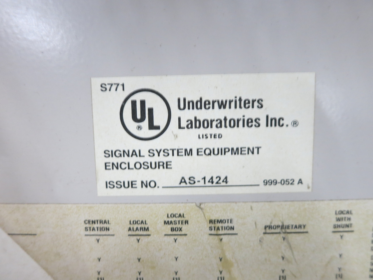 NEW Simplex 4005 Fire Alarm Control Panel Signal System Equipment Enclosure (DW7722-1)