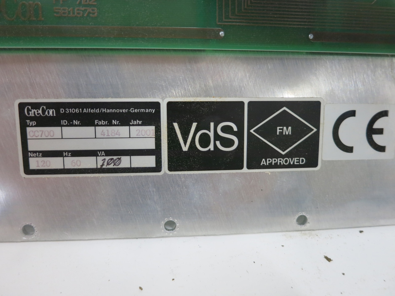 GreCon CC700 Display 4184 FP 702 581679 Control Panel Board Operator Interface (DW7727-1)