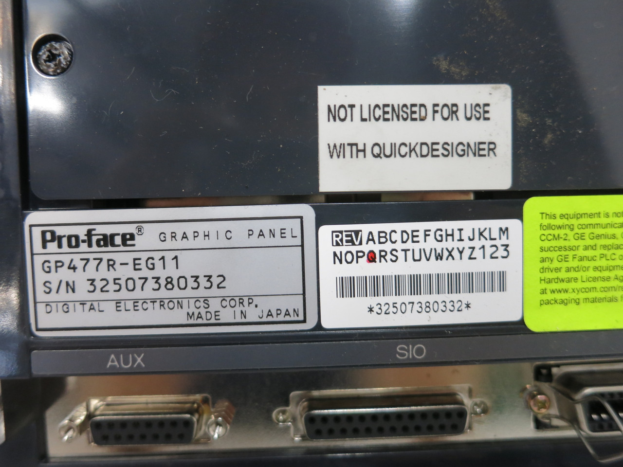 Pro-face GP477R-EG11 HMI Touch Graphic Panel Display Screen Operator Interface (DW7726-1)