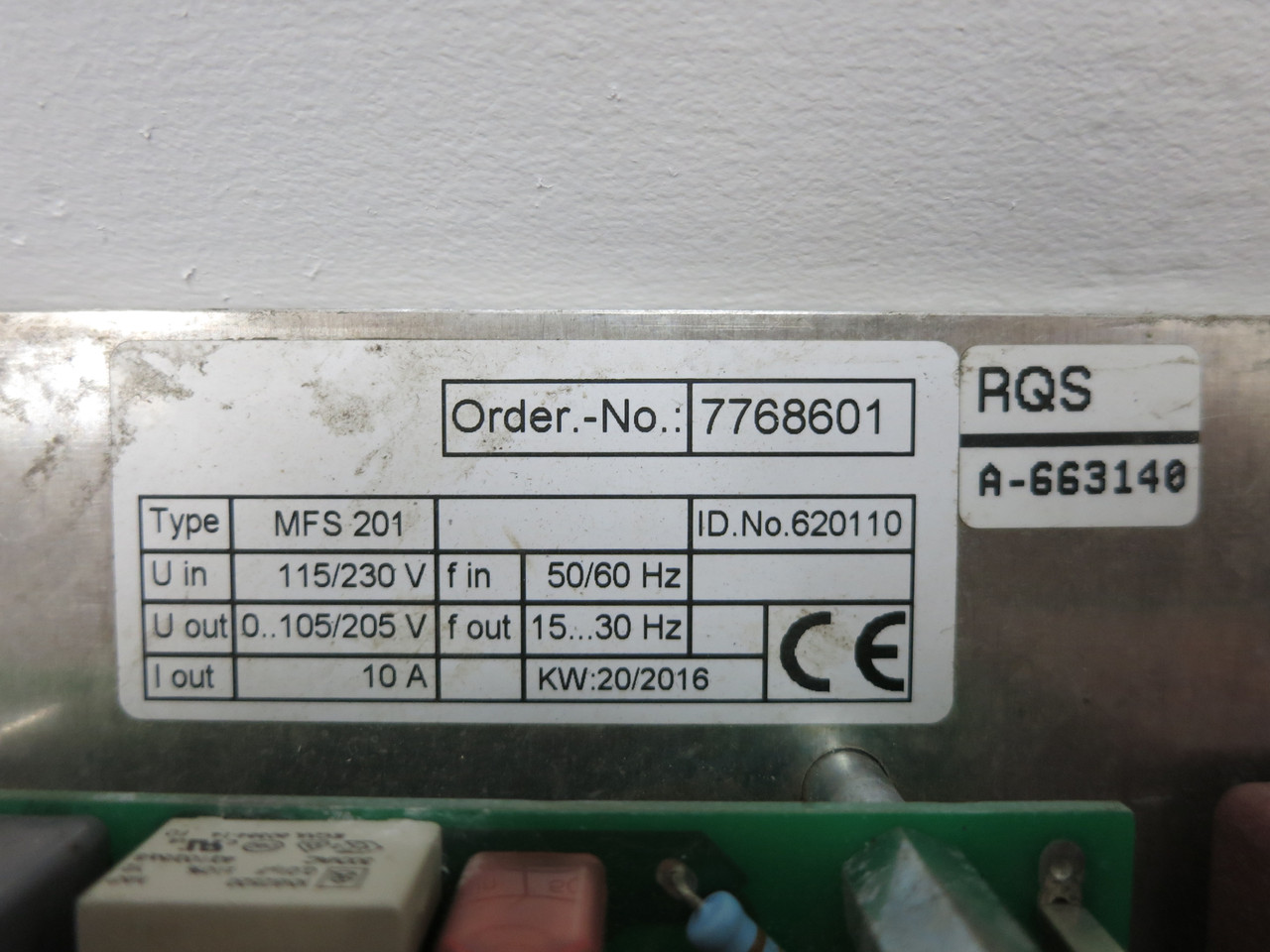 JBT FoodTech EMC-1 Control Panel EMC1 Drive Controller MFS-201 620110 MFS201 (DW7724-1)