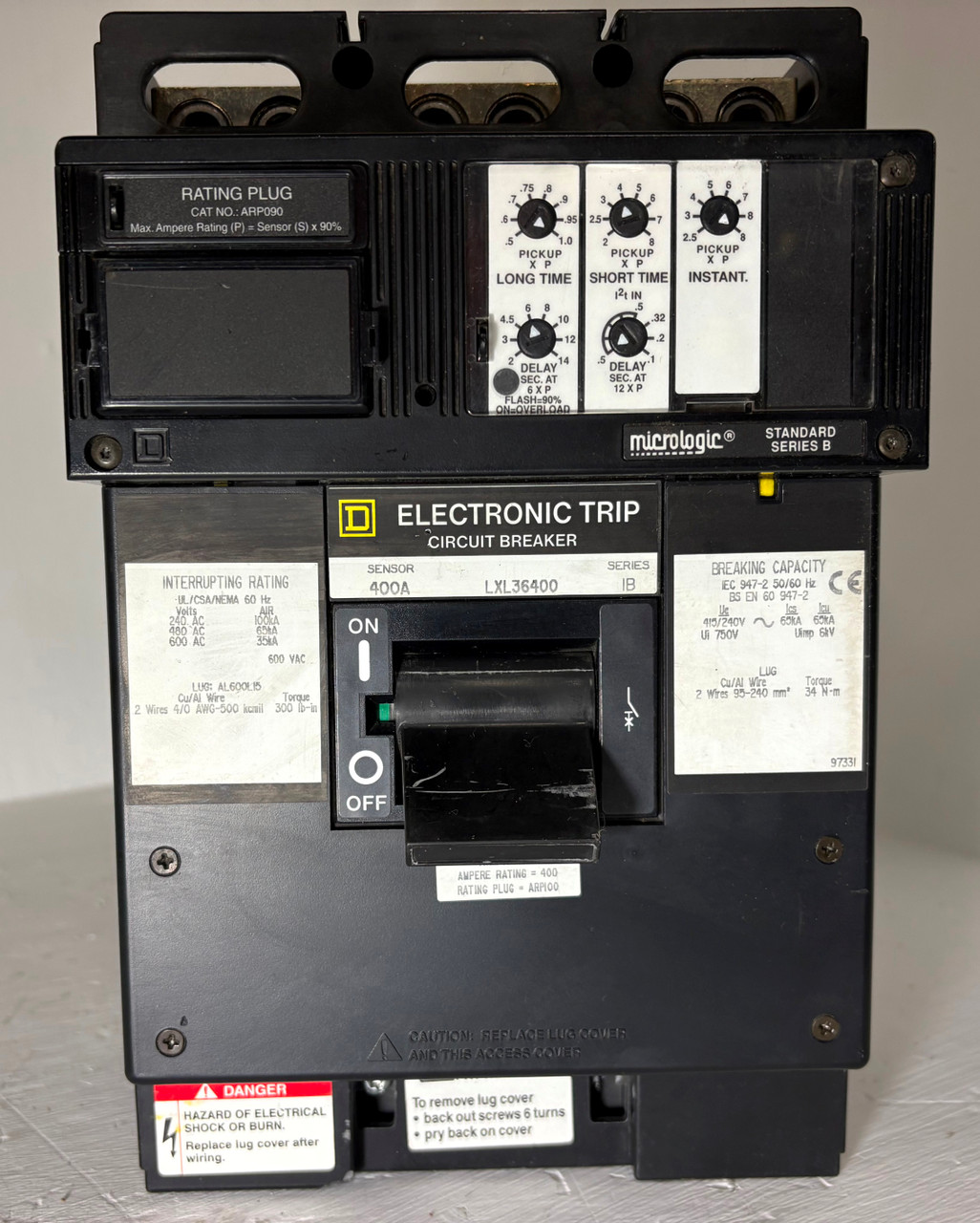 Square D LXL36360 400A LSI Circuit Breaker w/ 360 Amp Plug 480/600V 3P LXL36400 (EM5722-1)