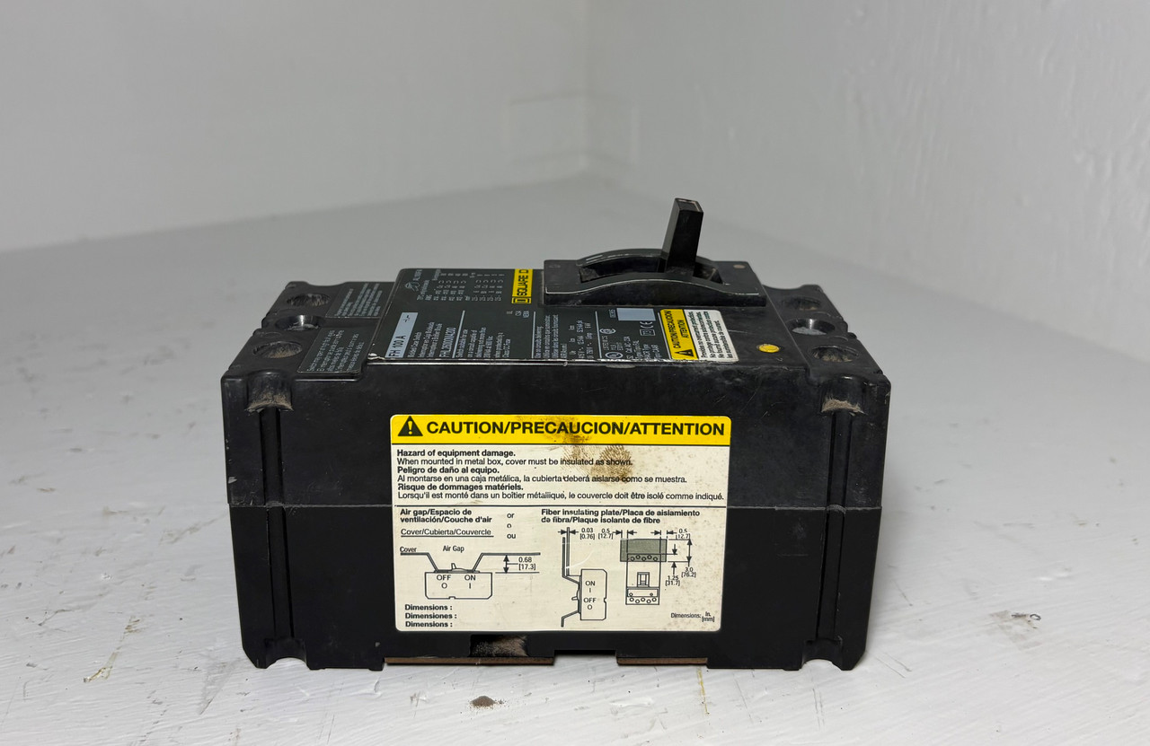 Square D FHL26000M4200 100A Molded Case Switch Green Label 2 Pole 100 Amp 2P (EM5721-2)
