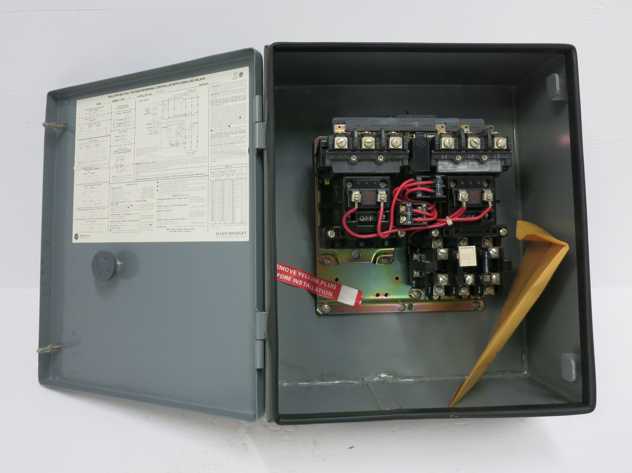 NEW Allen Bradley 505-AJD Size 0 Reversing Enclosed Motor Starter 505-AOD Type12 (DW7730-1)