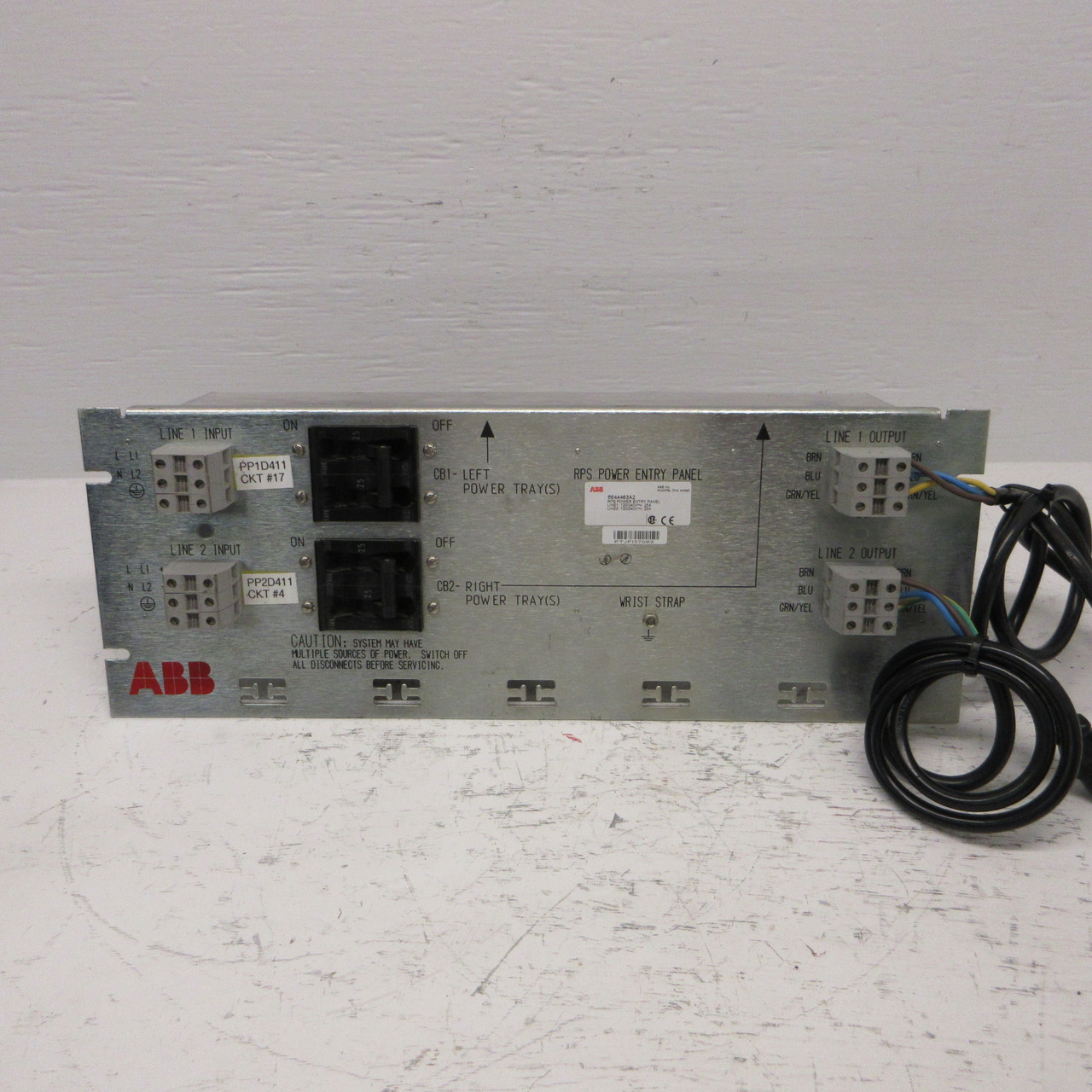 ABB 6644463A2 RPS Power Entry Panel Module 120/240V 25A SPP-2205B CD--A8-DU (AH0838-2)