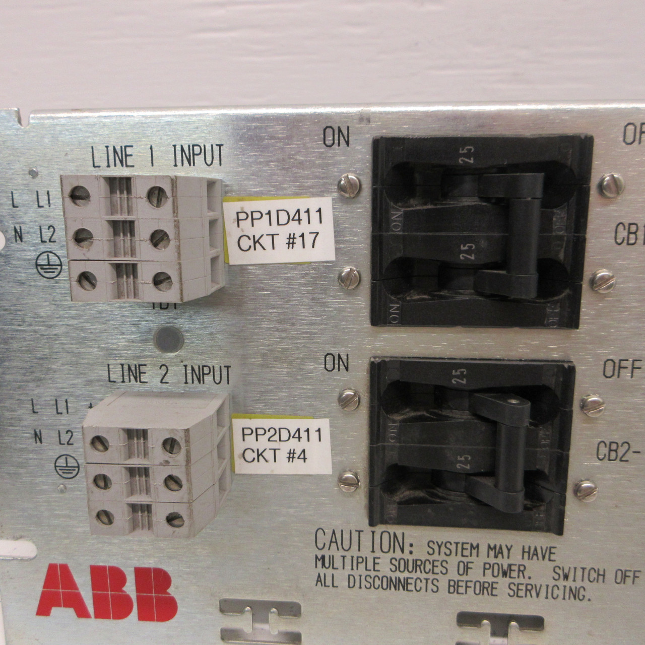 ABB 6644463A2 RPS Power Entry Panel Module 120/240V 25A SPP-2205B CD--A8-DU (AH0838-2)