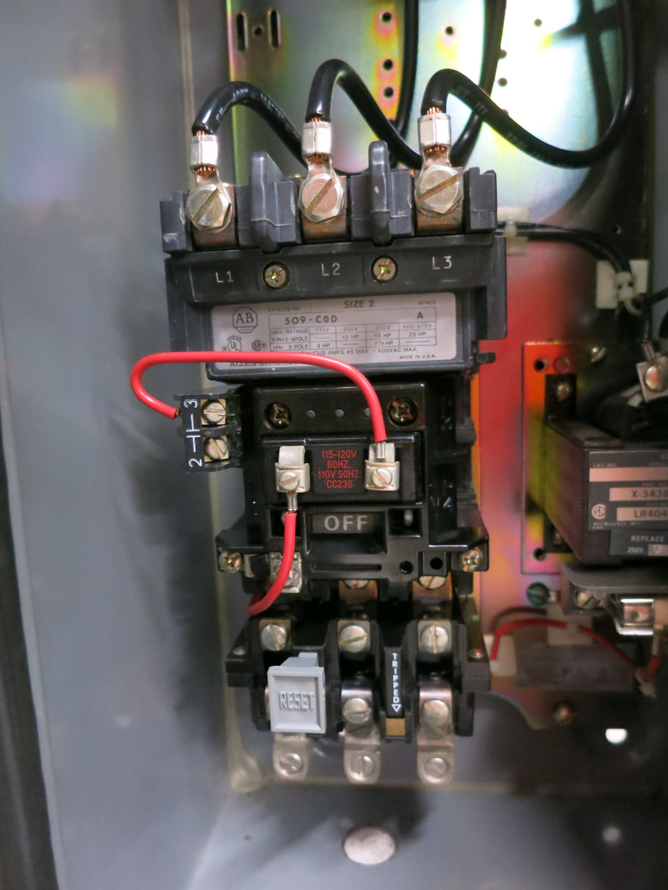 Allen Bradley 30 Amp Breaker Size 2 Motor Starter Combination Combo Box 509-COD (DW7737-1)