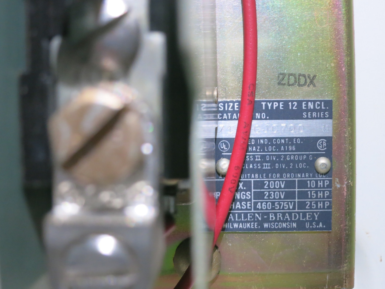 Allen Bradley 50A Breaker Size 2 Motor Starter Combination Combo Box 709-COD103 (DW7738-1)