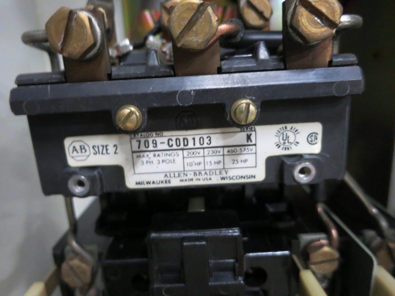 Allen Bradley 50A Breaker Size 2 Motor Starter Combination Combo Box 709-COD103 (DW7738-1)