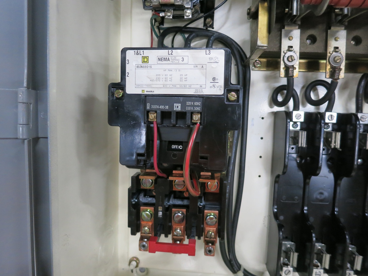 Square D Size 3 Starter 100A Fusible Combination Combo Box 100 Amp 8536SEO1S (DW7732-1)